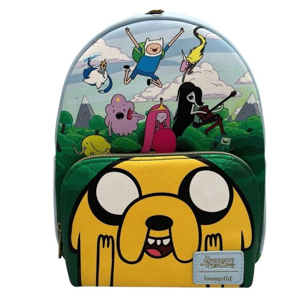 NWT Loungefly Cartoon Network Adventure Time Characters Mini Blue Backpack - Picture 1 of 13
